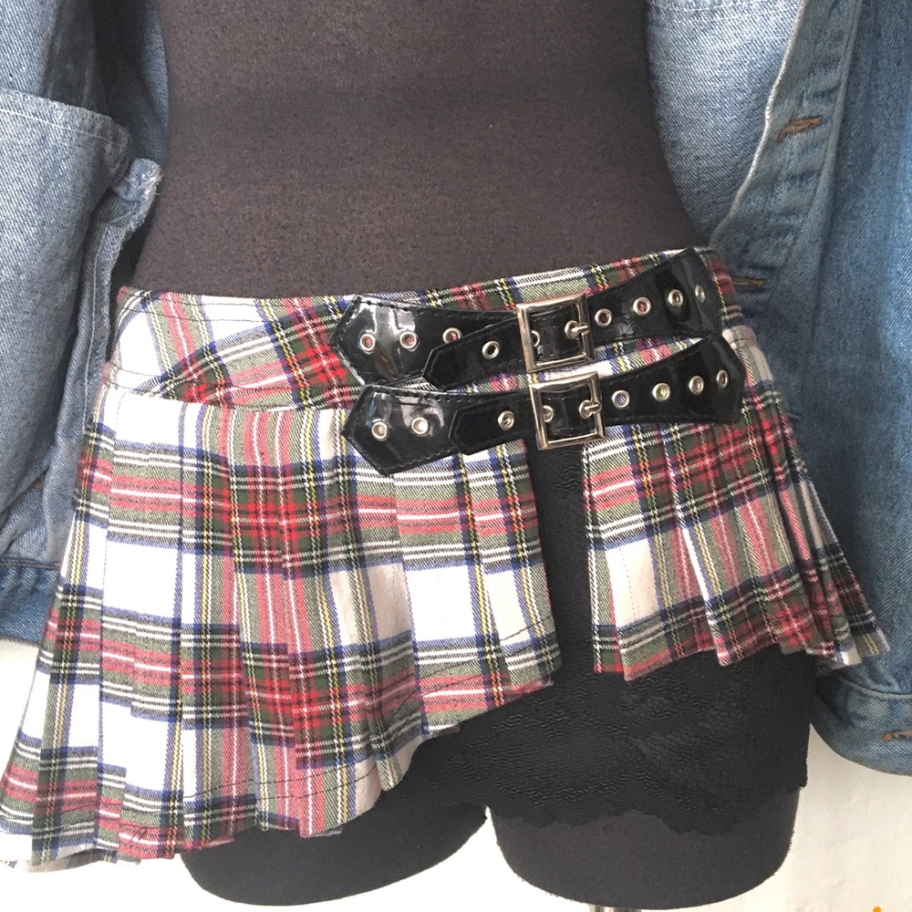 Plaid Trashy School Girl Masuimi Skirt Lace EUC
